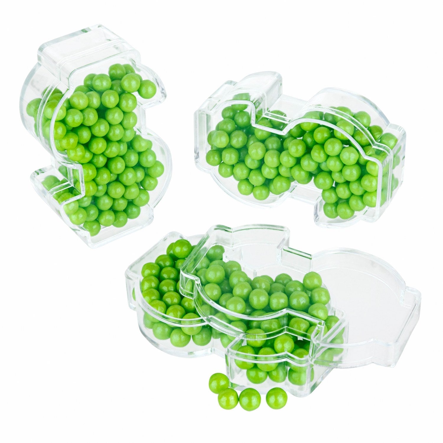 Money Shaped Acrylic Candy Boxes 24 Pack 3.16"x1"x1.96"