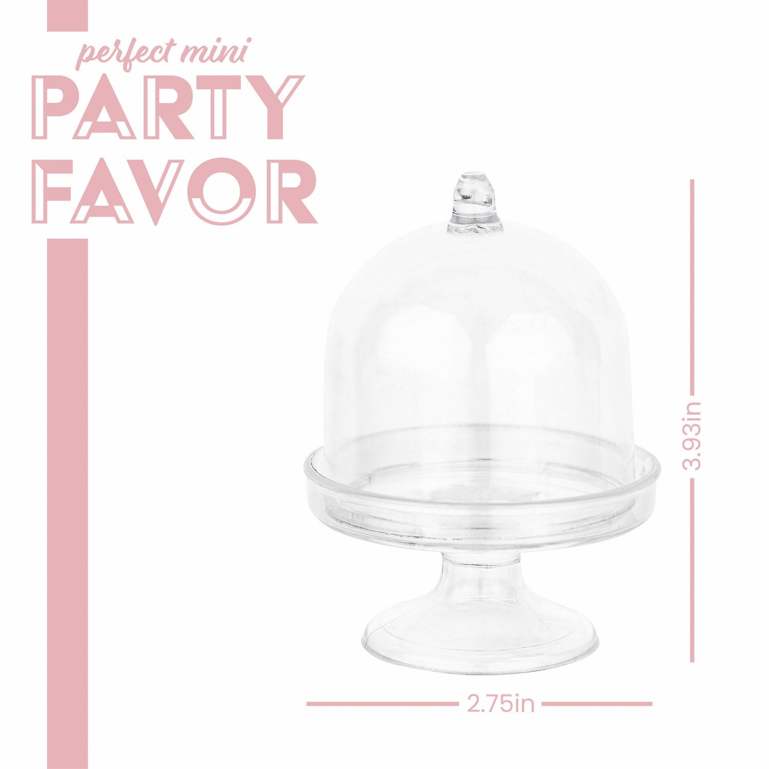 Mini Cake Dome Shaped Acrylic Candy Boxes 16 Pack 2.75"x3.93"