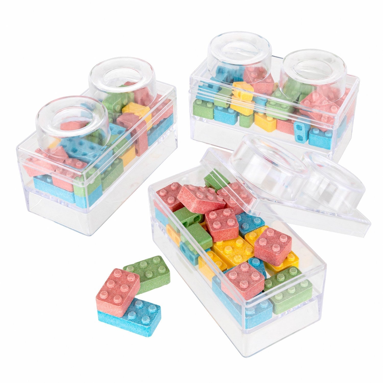 Block Toy Shaped Acrylic Candy Boxes 16 Pack 3.74"x1.96"x2.36"