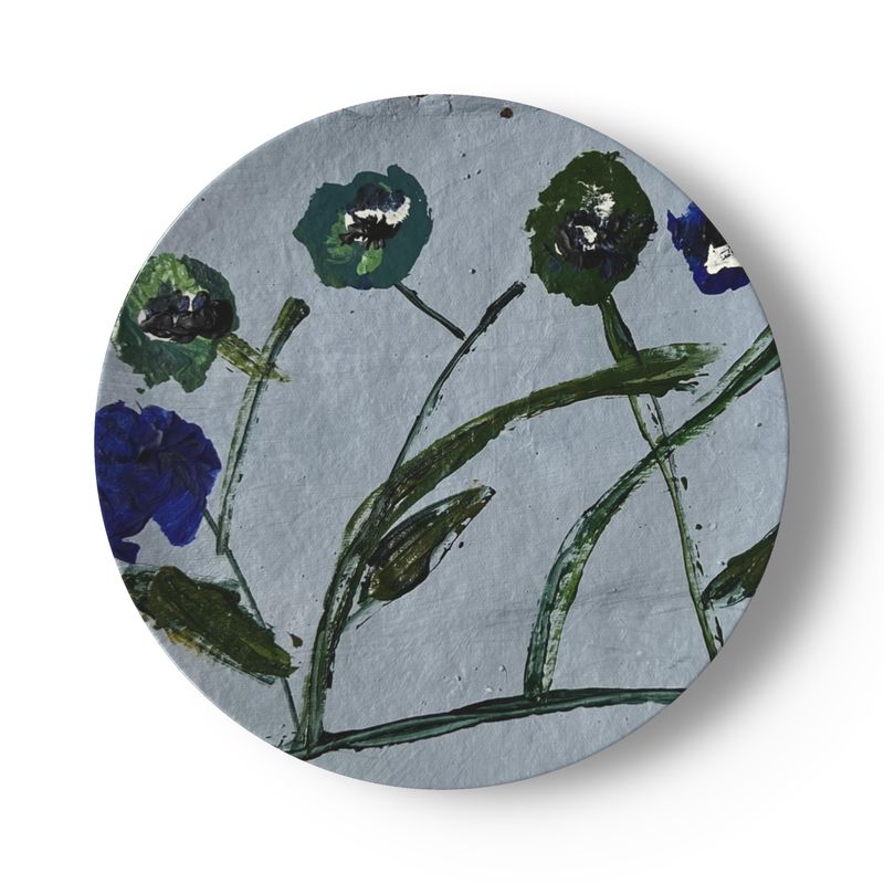 Set Of Blue And Teal Posey China Plates (set Of 4 Or 8)