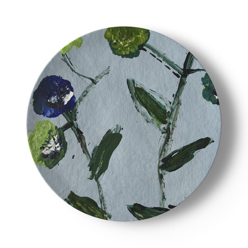 Set Of Blue And Teal Posey China Plates (set Of 4 Or 8)