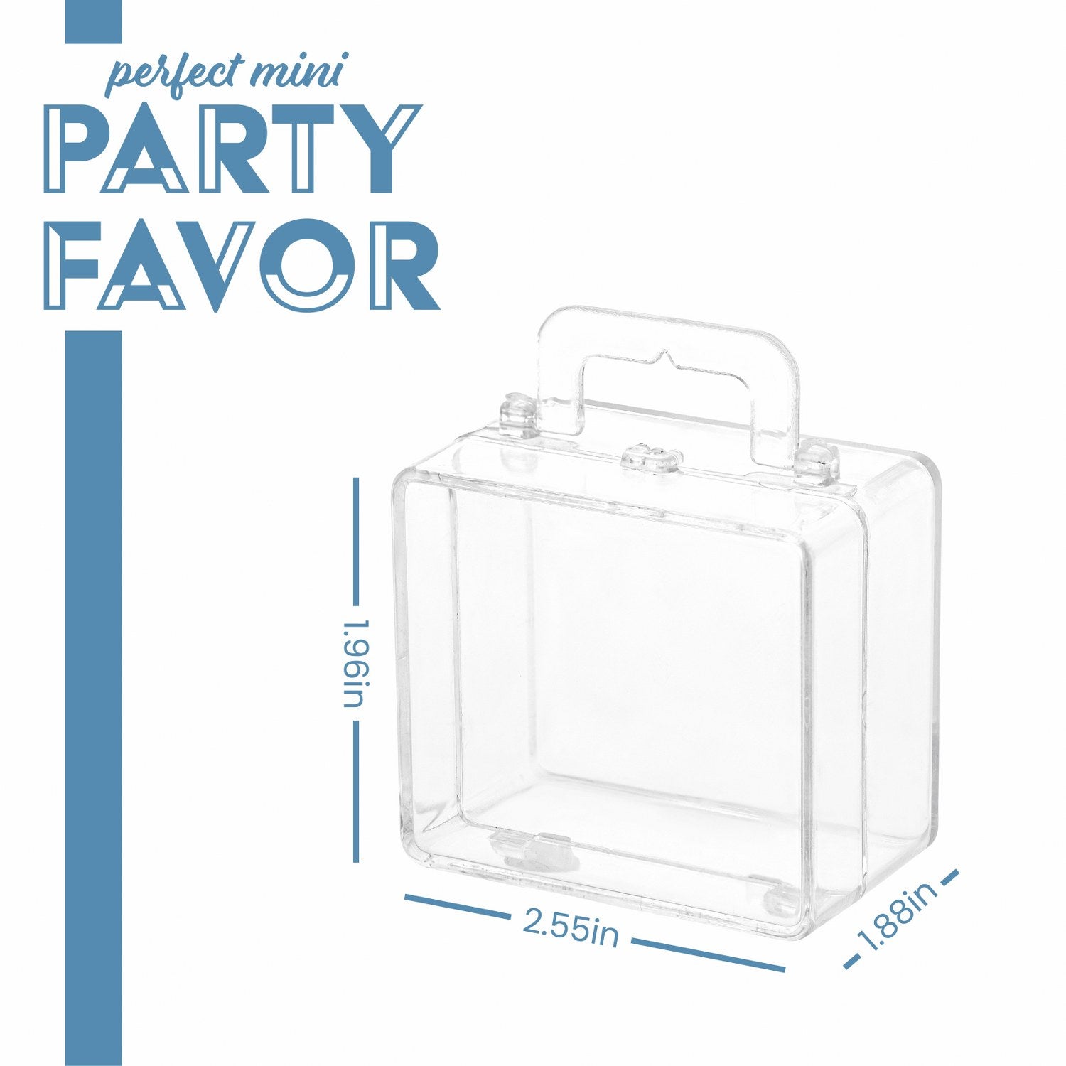 Suitcase Shaped Acrylic Candy Boxes 24 Pack 2.55"x1.96"x1.18"