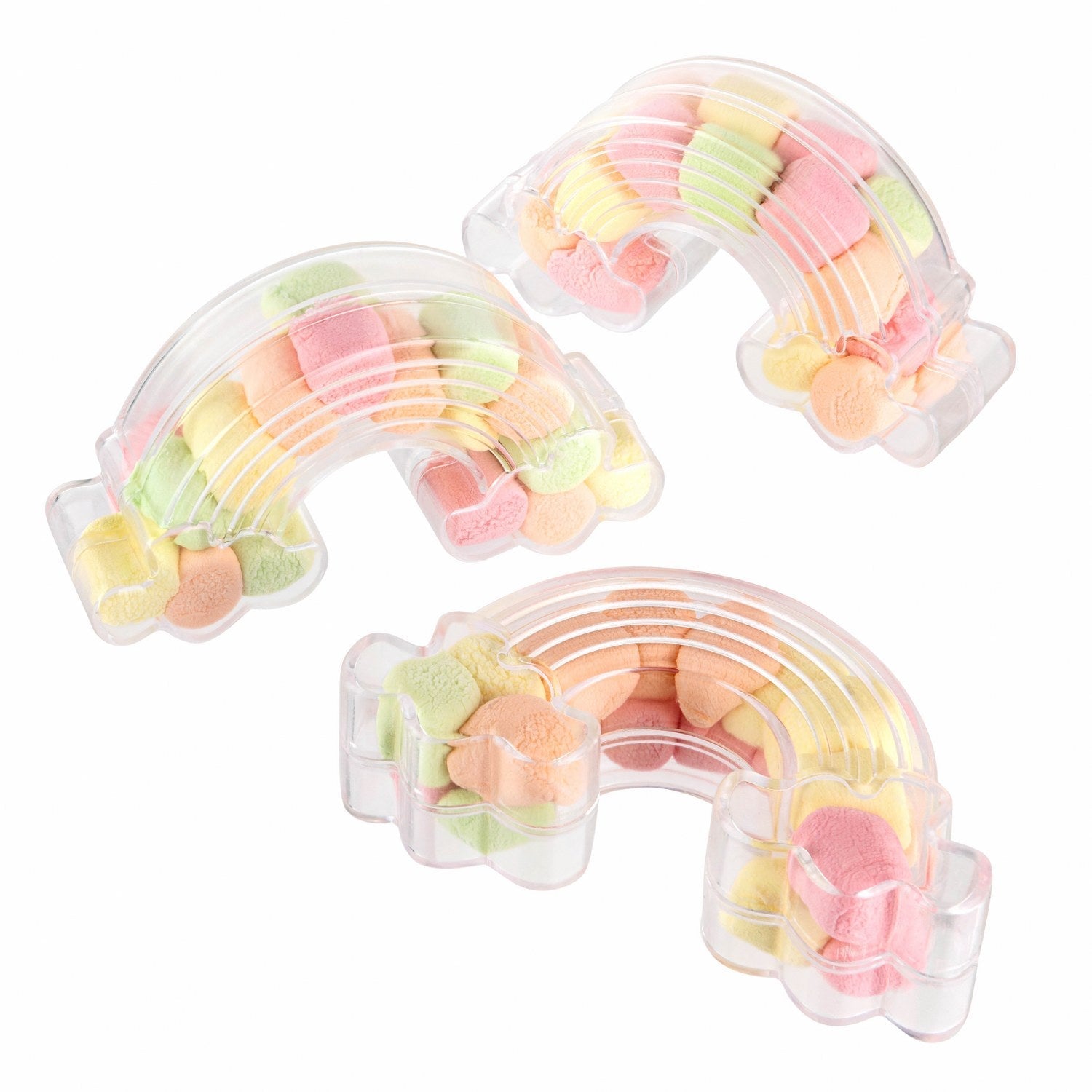 Rainbow Shaped Acrylic Candy Boxes 24 Pack 3.62"x1.96"x0.98"