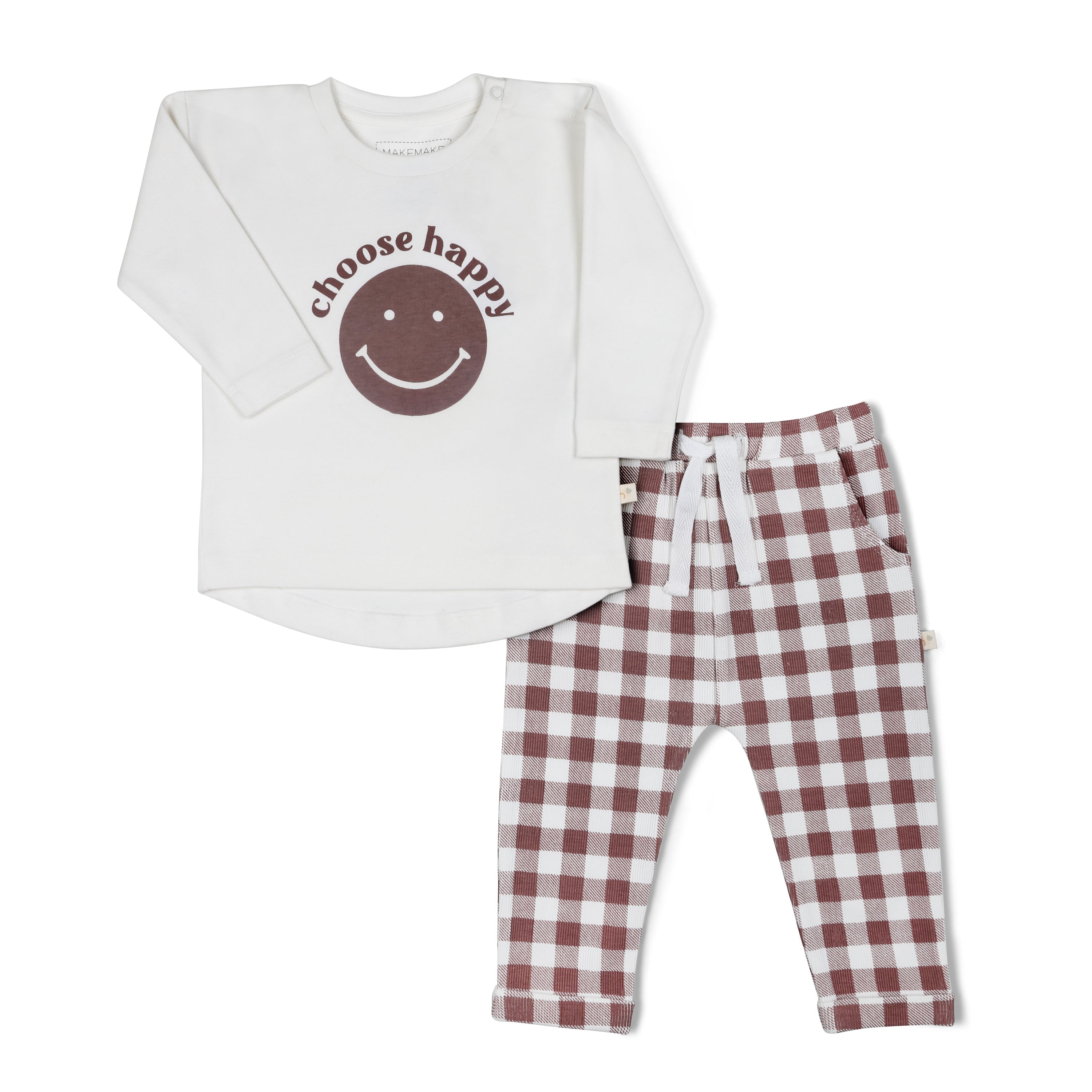 Organic Long Sleeve Tee & Pant Set - Choose Happy