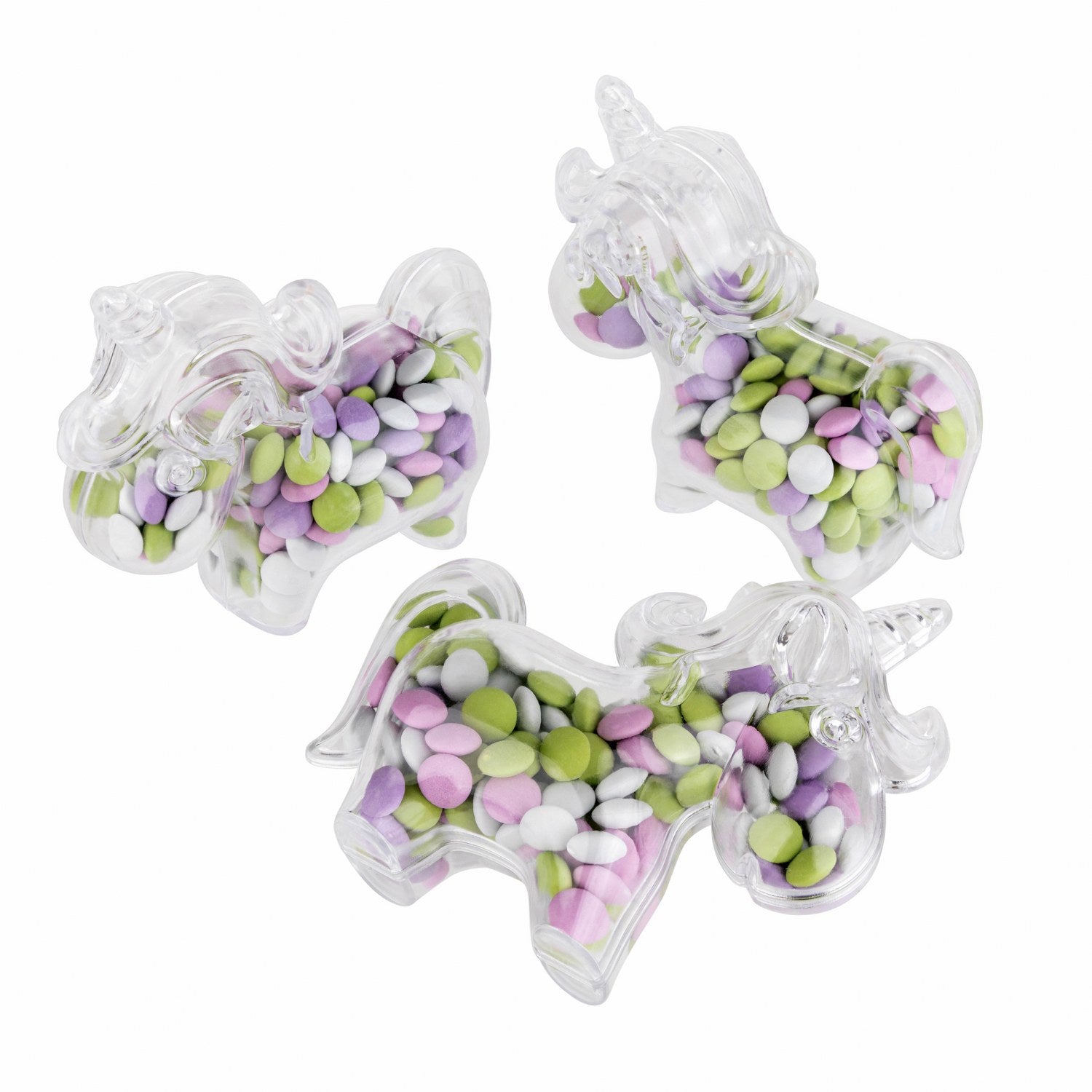 Unicorn Shaped Acrylic Candy Boxes 16 Pack 3.74"x2.75"x1.57"