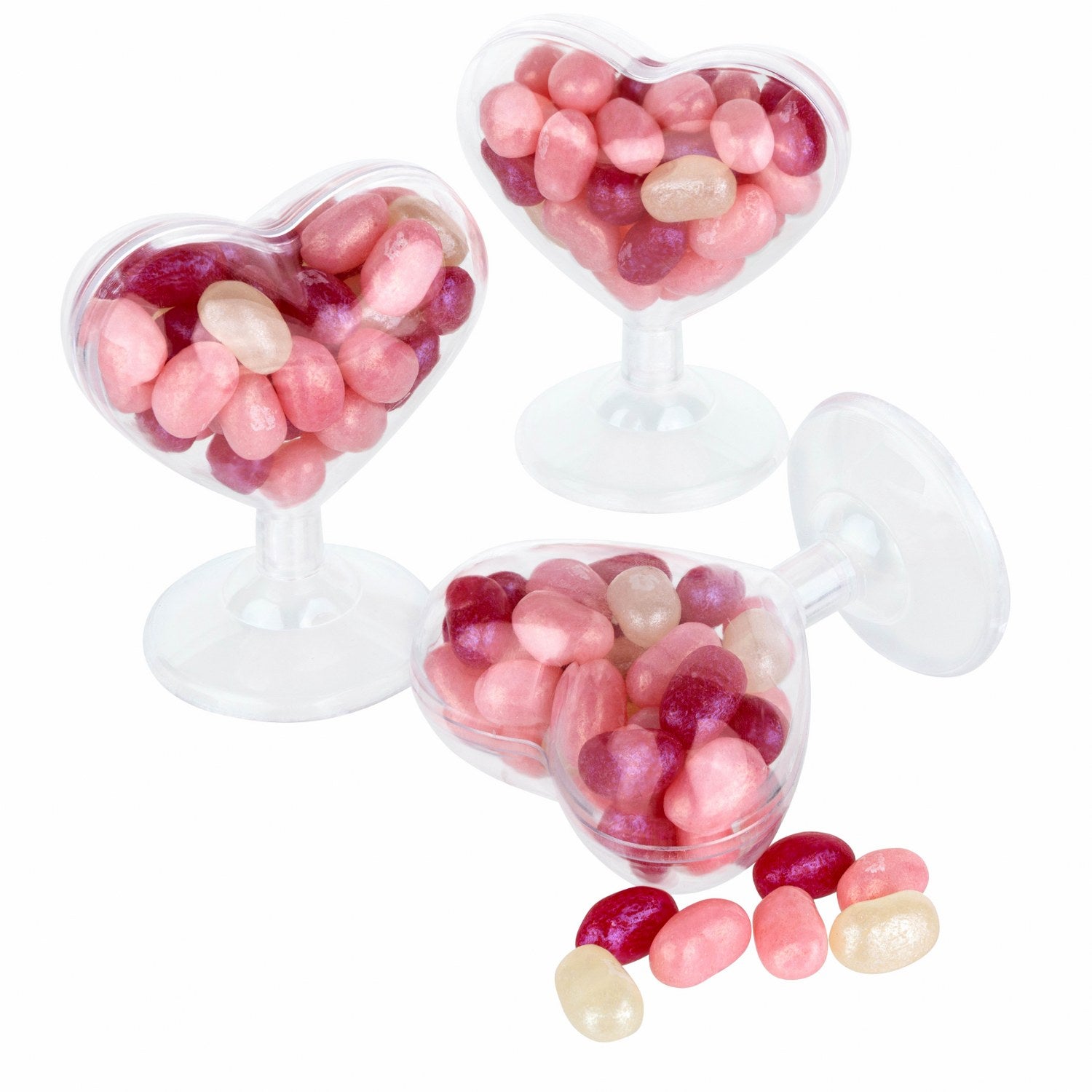 Heart Shaped Acrylic Candy Boxes 24 Pack 3.07"x3.03"x1.76"