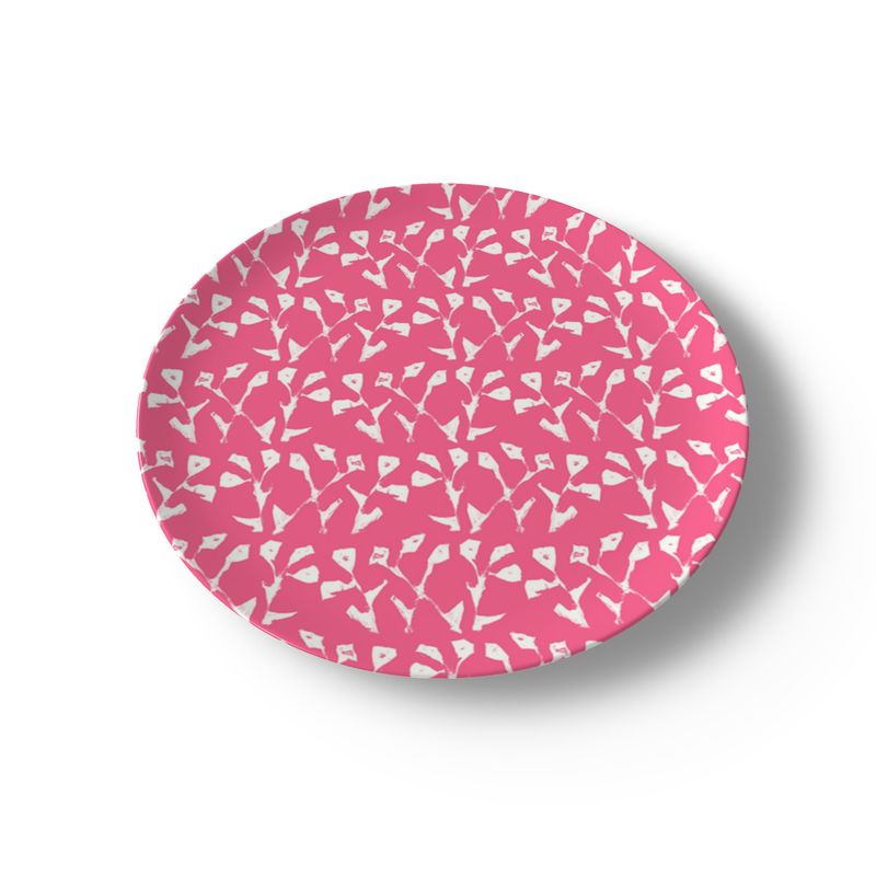 Set Of Hot Pink Genevieve China Plates (set Of 2, 4 Or 8)