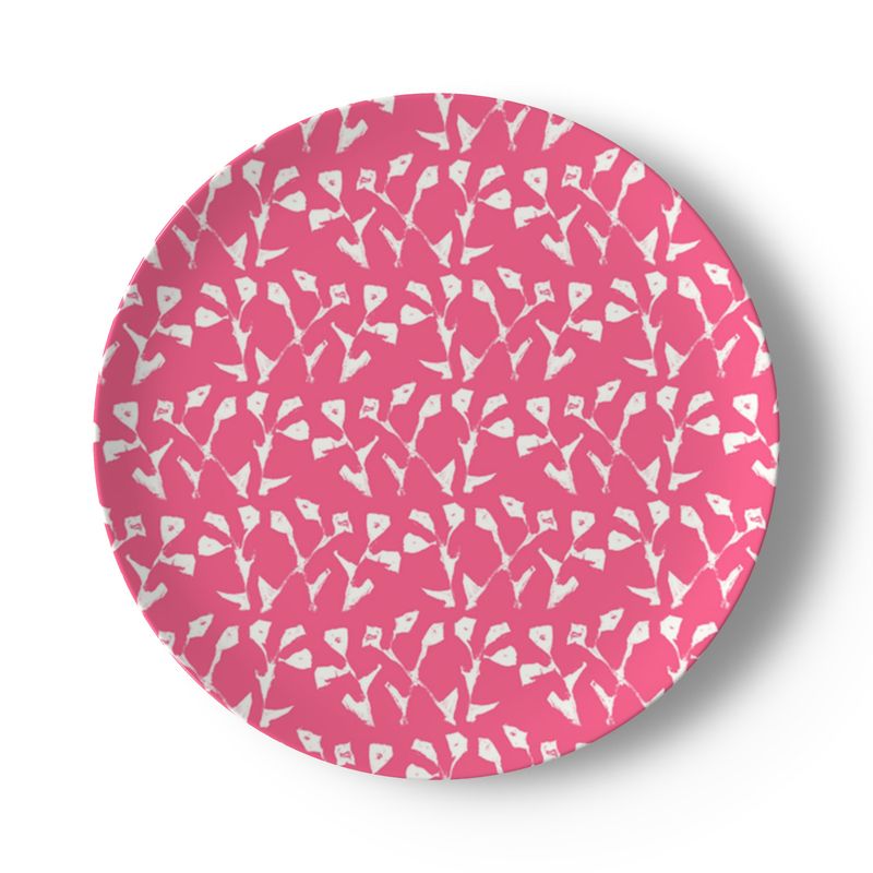 Set Of Hot Pink Genevieve China Plates (set Of 2, 4 Or 8)