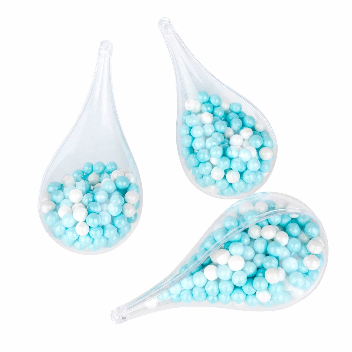 Tear Drop Shaped Acrylic Candy Boxes 24 Pack 4.34"x2.14"