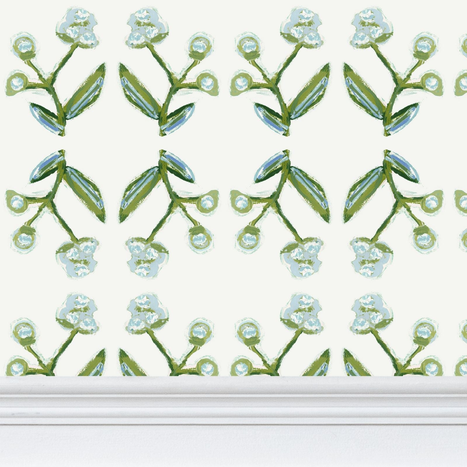 Antonia Wallpaper (blue & Green)