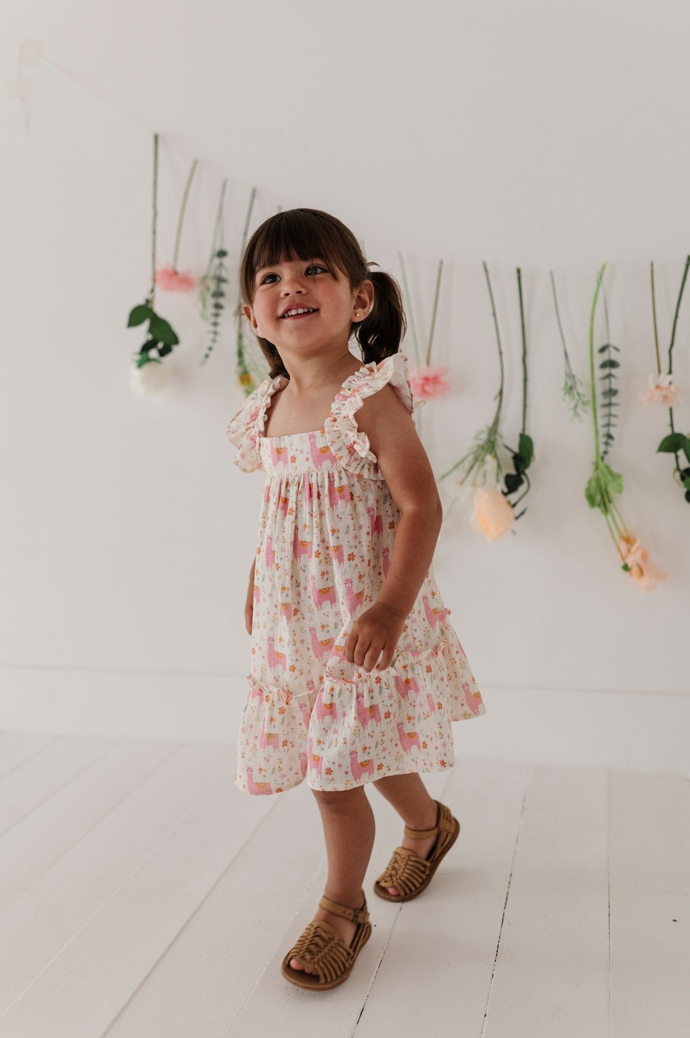 Girl's Drop-waist Peplum Dress