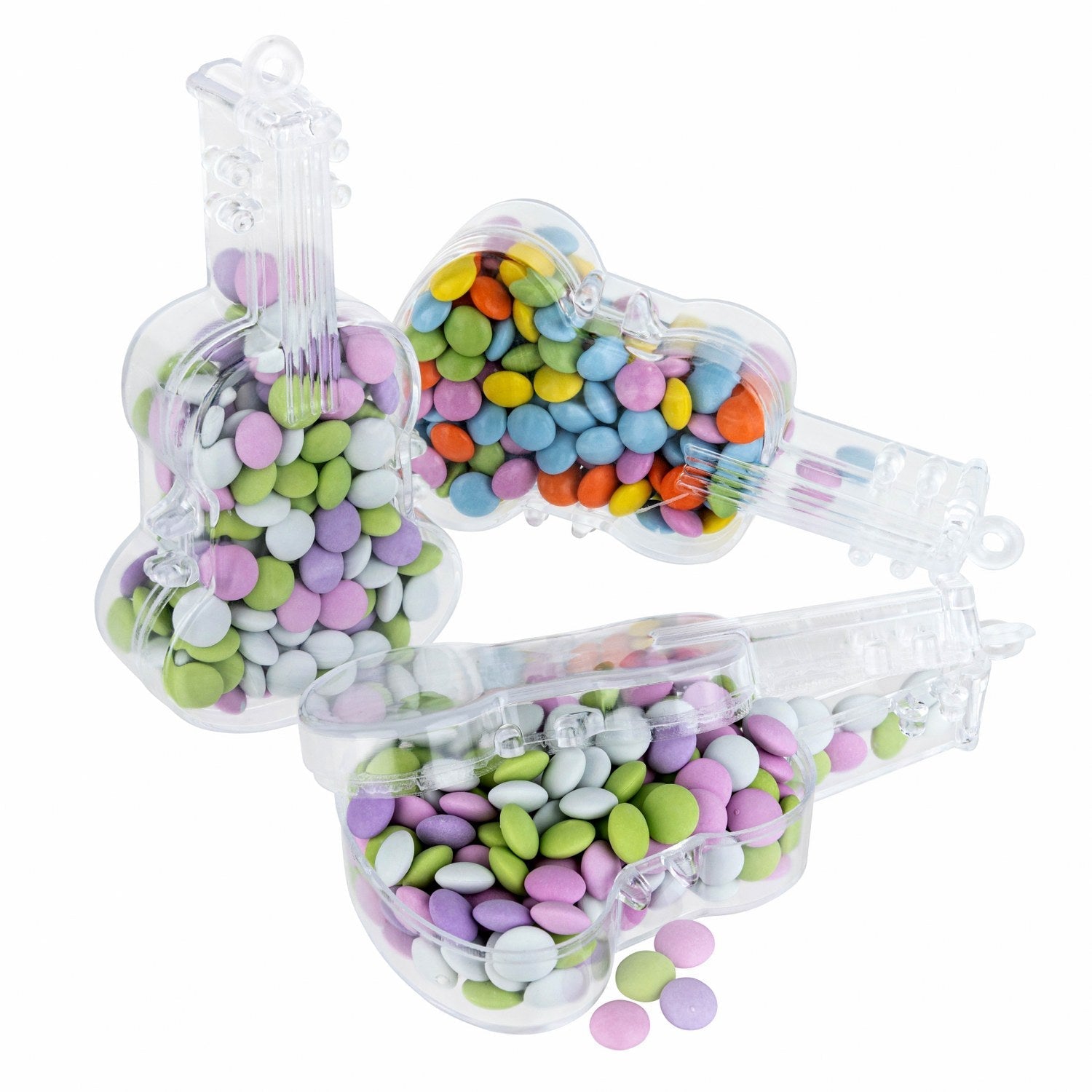 Violin Shaped Acrylic Candy Boxes 24 Pack 2.16"x4.33"