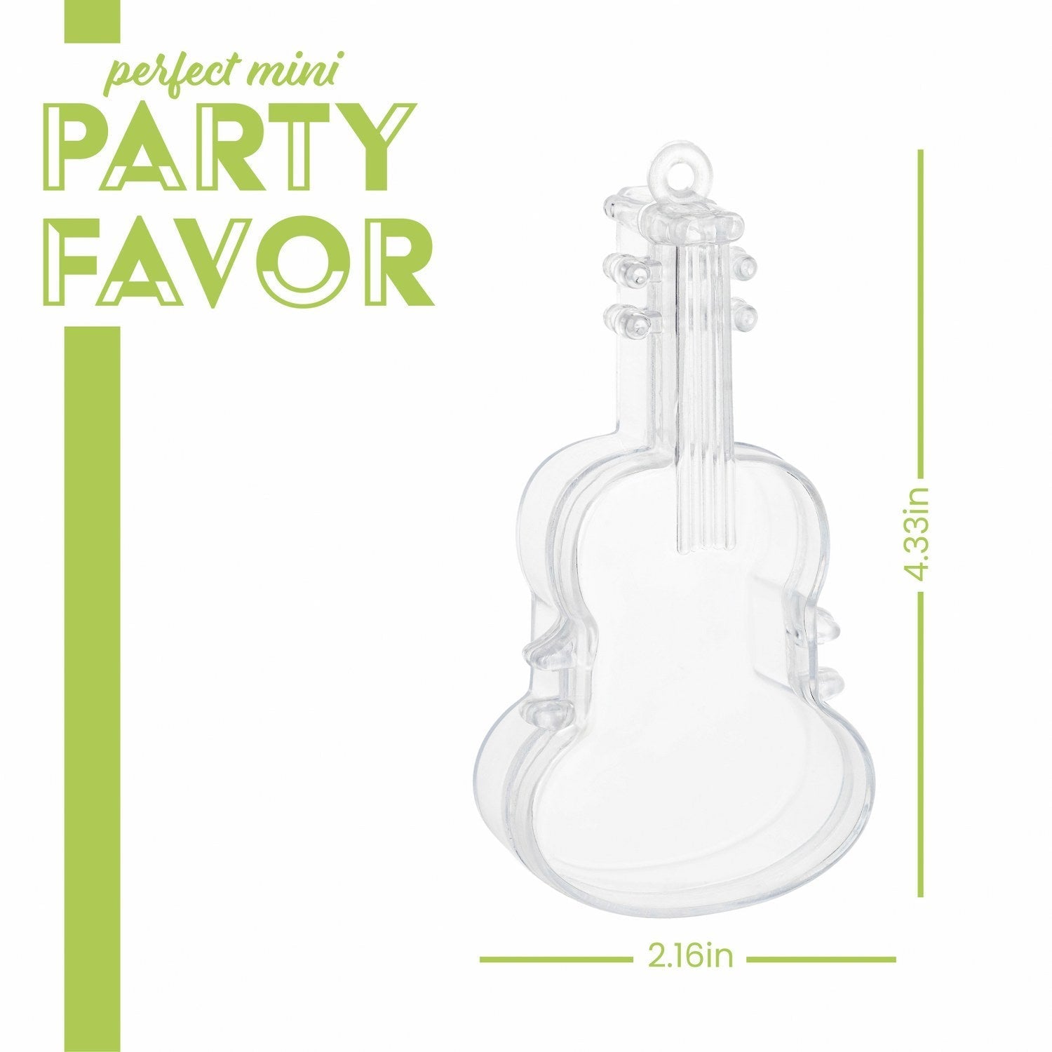 Violin Shaped Acrylic Candy Boxes 24 Pack 2.16"x4.33"