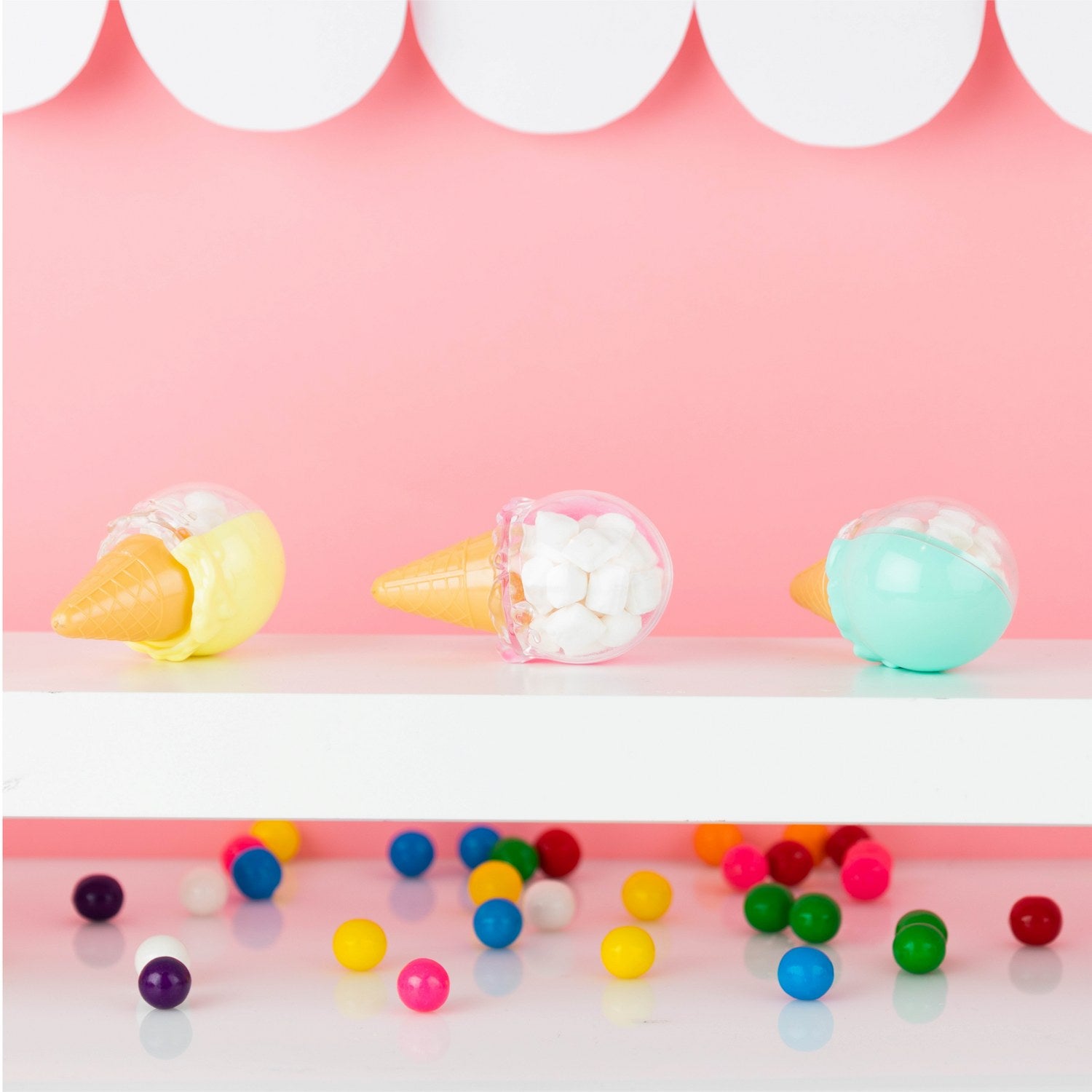 Ice Cream Shaped Acrylic Candy Boxes 24 Pack 1.96"x3.54"