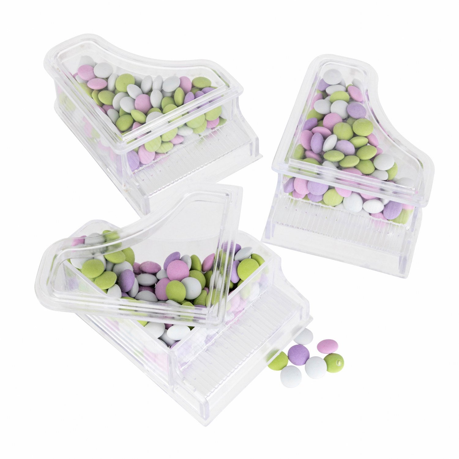 Grand Piano Shaped Acrylic Candy Boxes 16 Pack 2.48x3.34"x1.29"