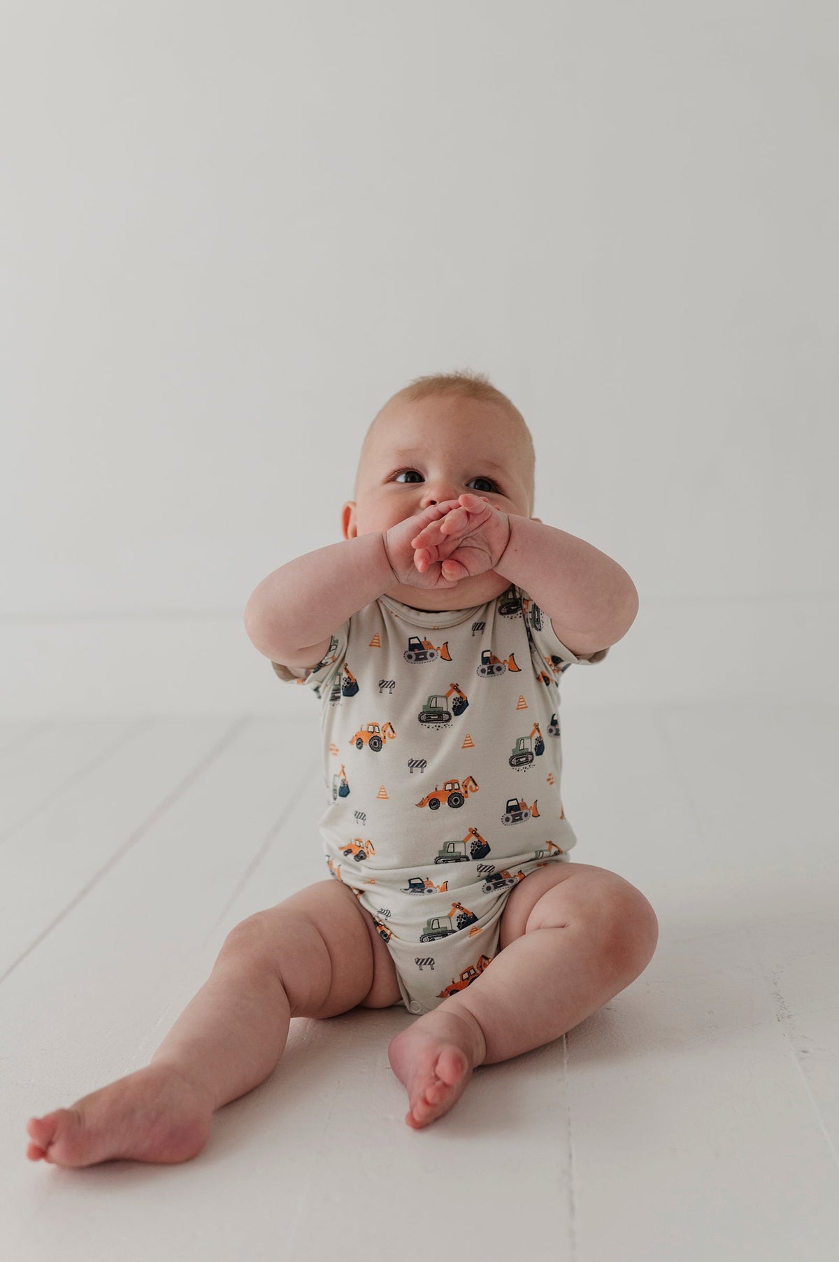 Baby Boy Short Sleeve Bodysuit In Construction
