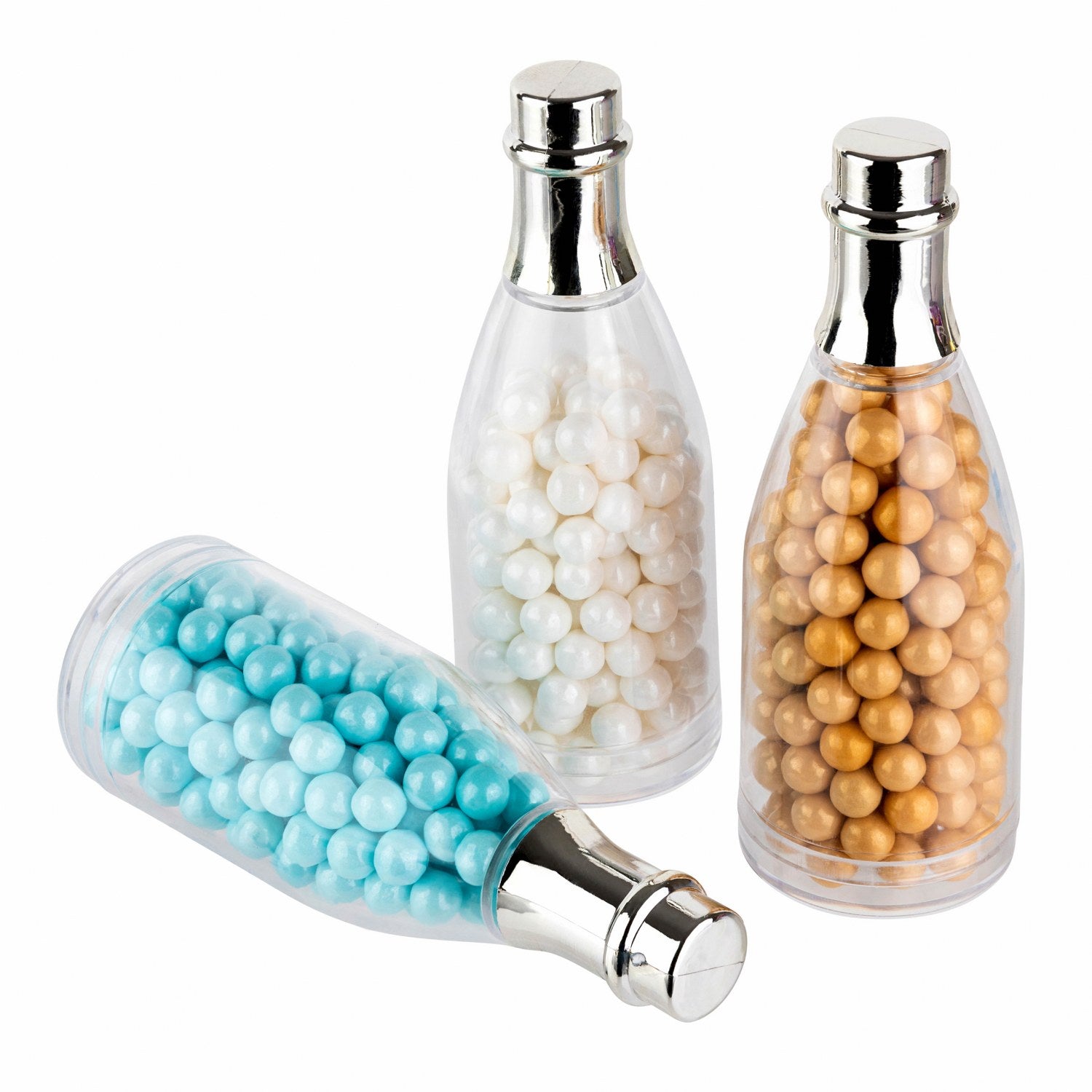 Champagne Bottle Shaped Acrylic Candy Boxes 24 Pack 1.57"x4.13"