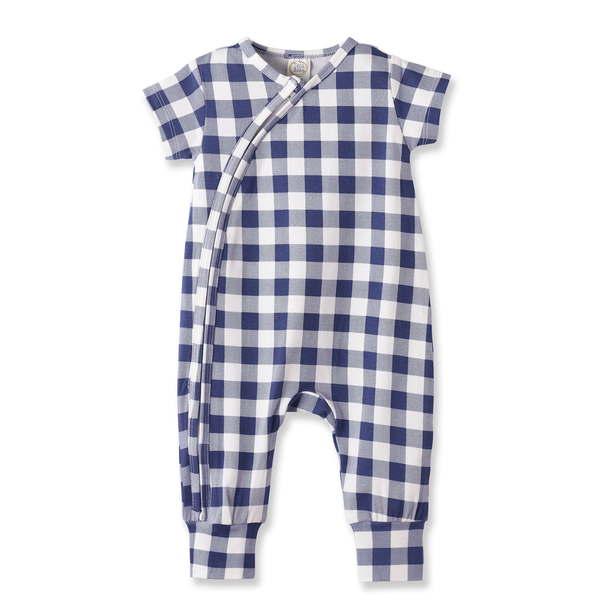 Picnic Plaid Soft Bamboo Convertible Baby Zipper Romper