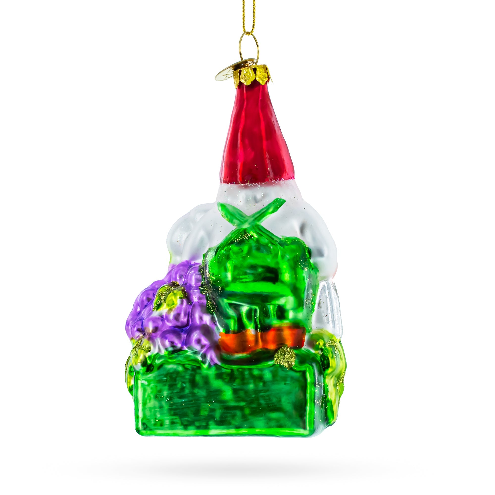 Enchanting Gnome - Blown Glass Christmas Ornament