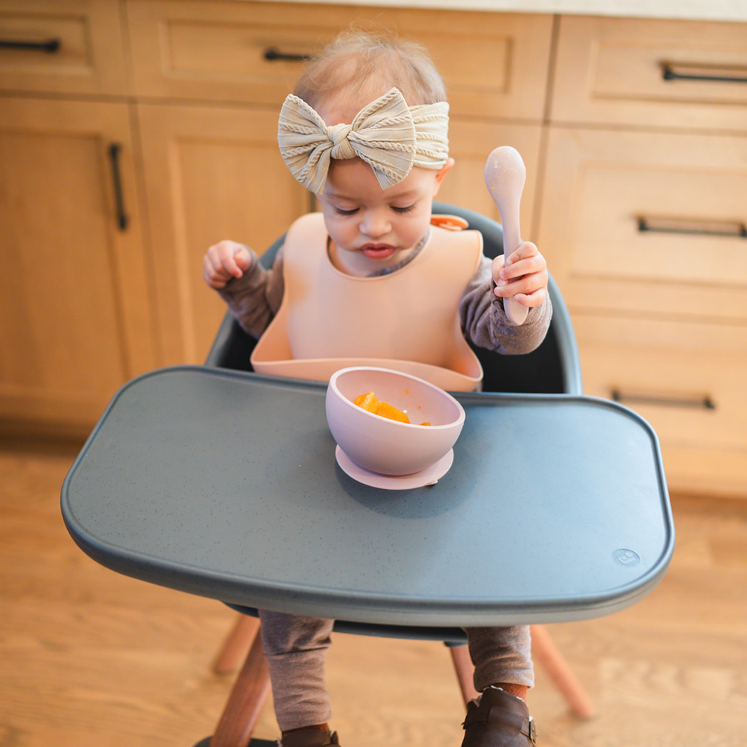 Charcoal Suction Bowl And Spoon Set