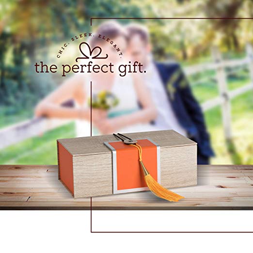 Orange Gift Box With Tassel 8 Pack 7"x4"x 2.5