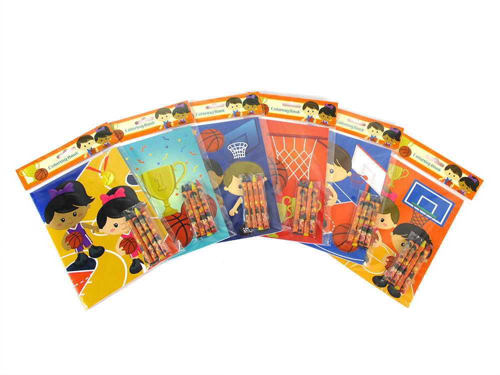 Basketball Coloring Books With Crayons Party Favors - Set Of 6 Or 12