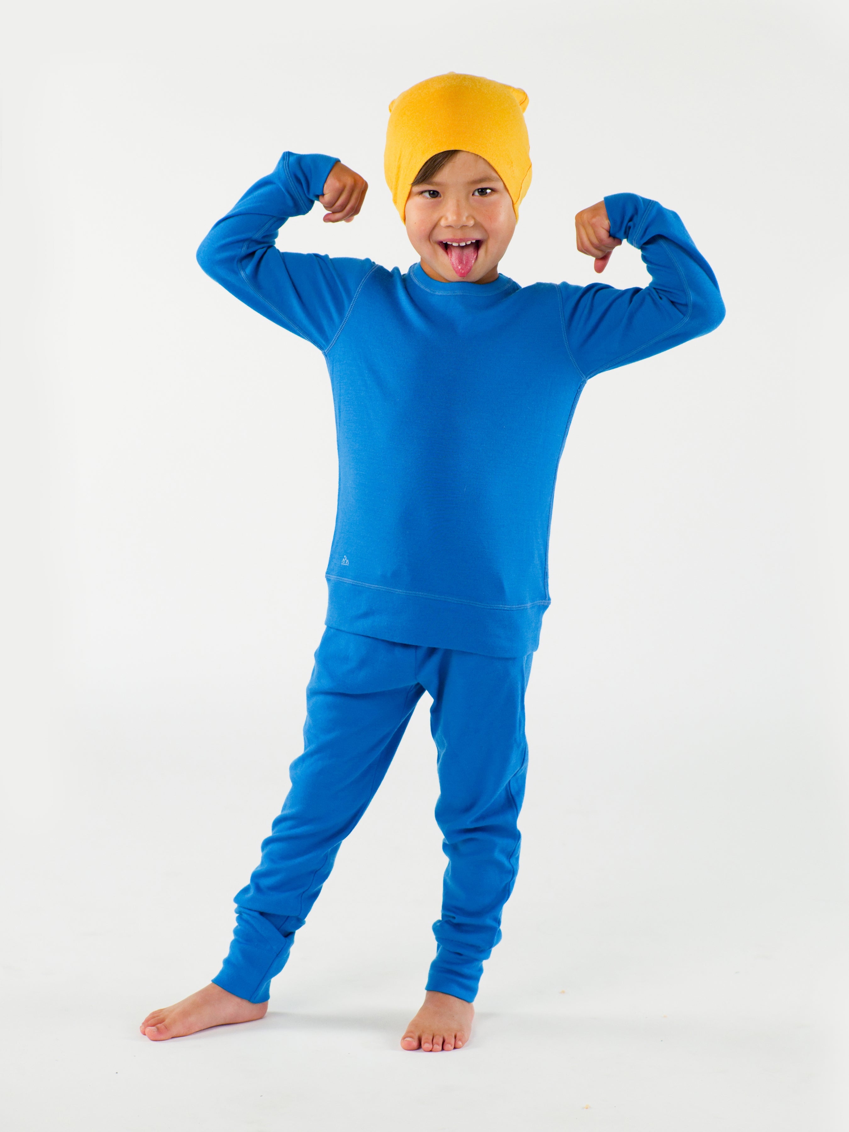 Kids Midweight Merino Jogger And Crew Set