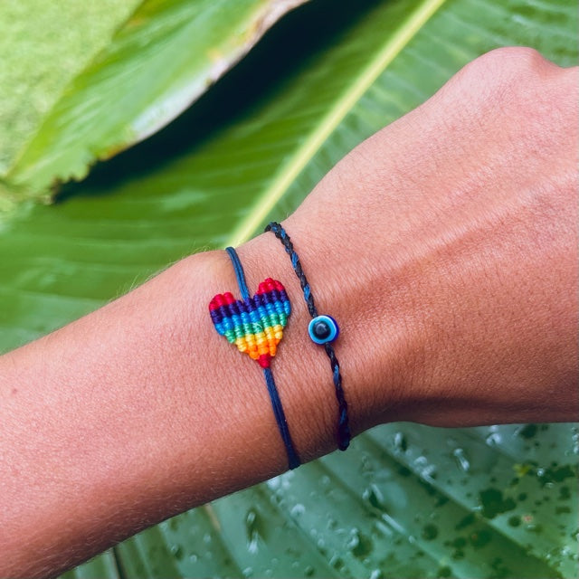 Rainbow Heart Bracelet
