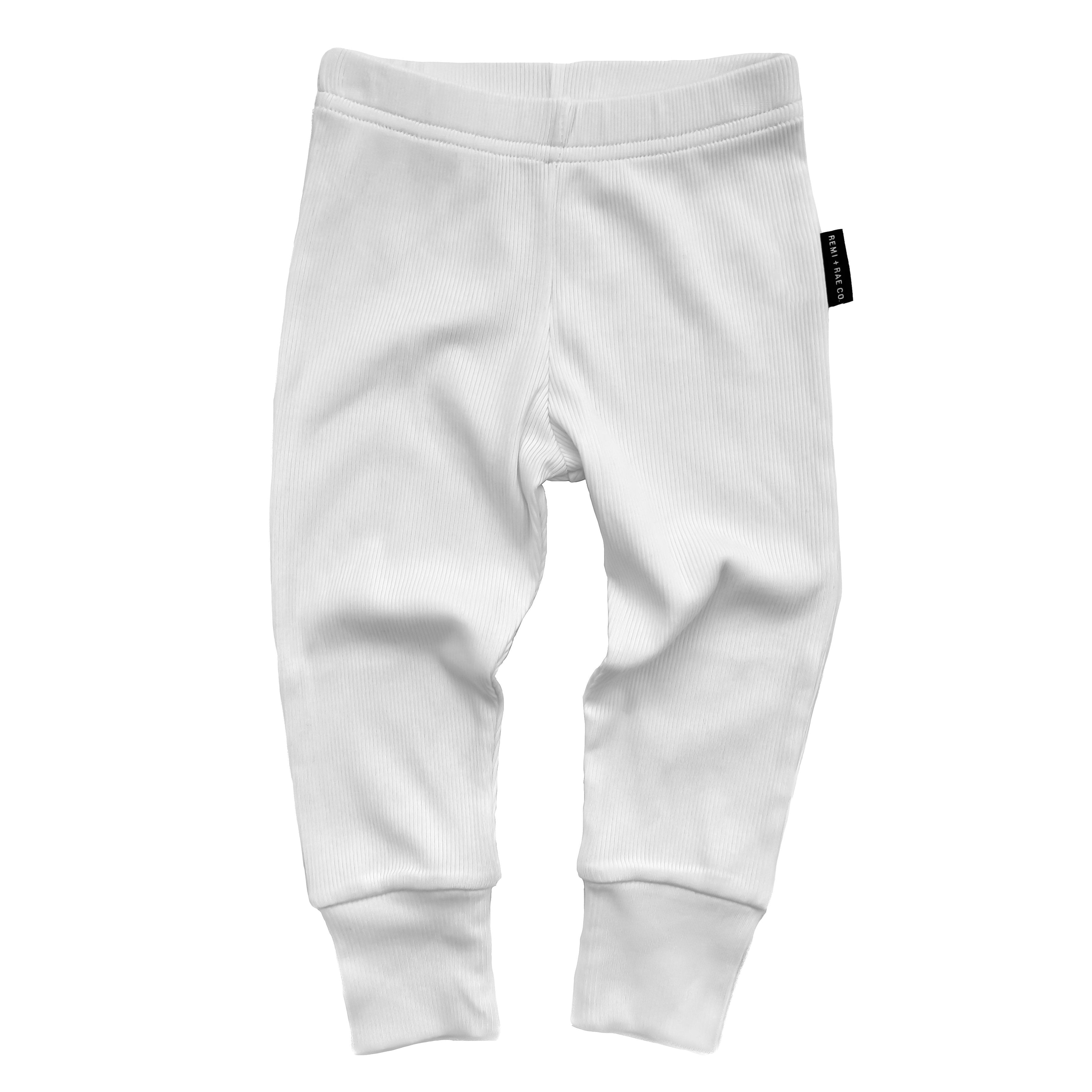 Bamboo Ribbed Leggings - White