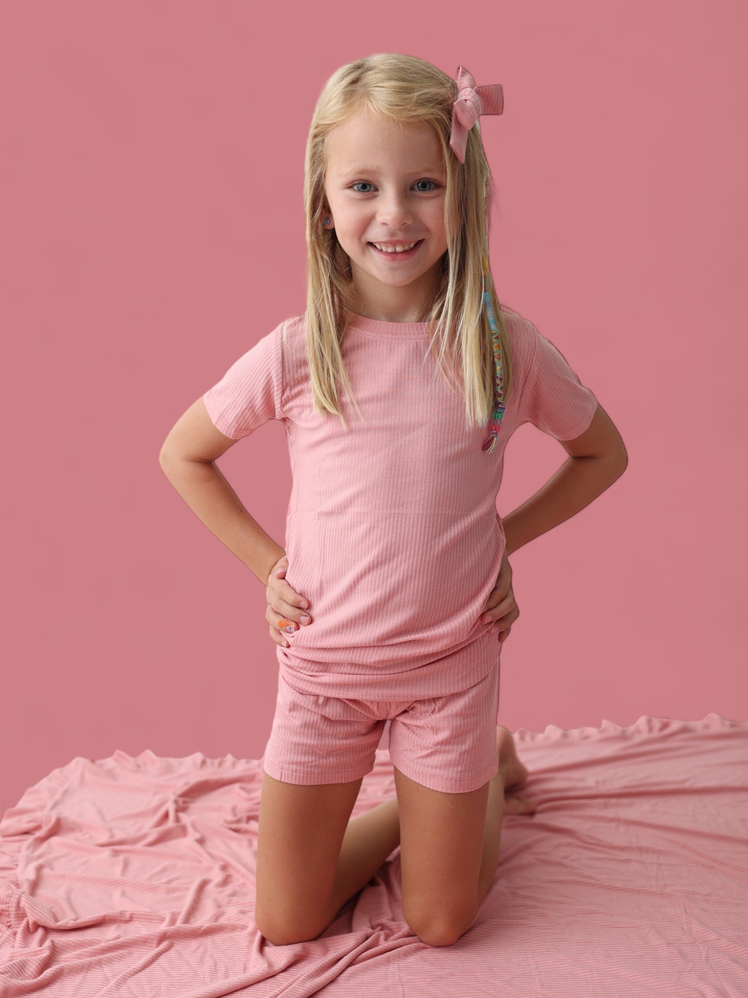 Mauve Rib Dream Short Set