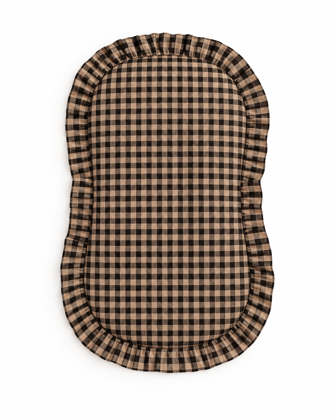 Brown Gingham Ruffle Baby Lounger Cover