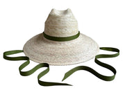 Petunia Girl's Sun Hat - Olive Green Thin Long Grosgrain Ribbon