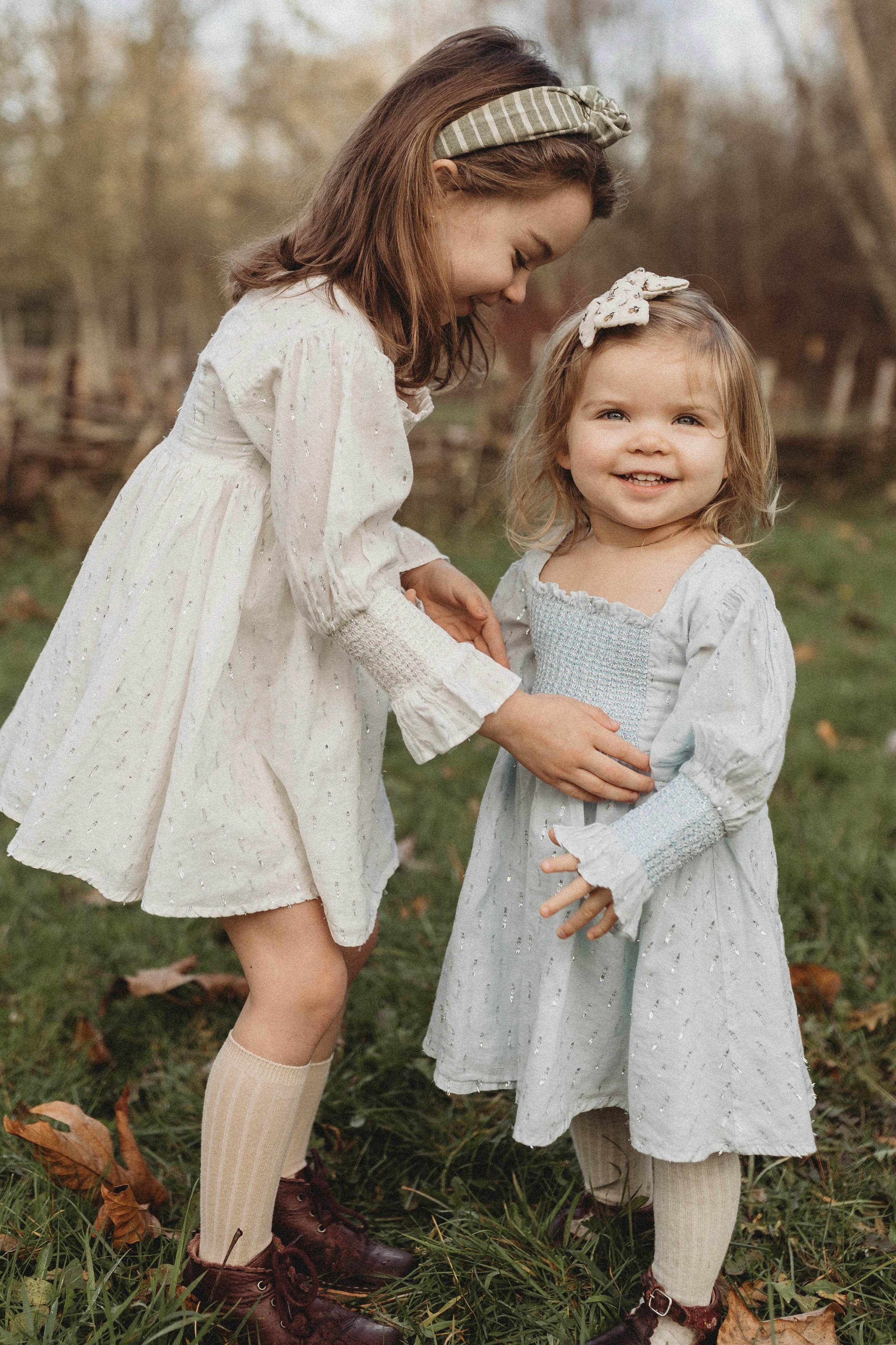 Harlow | Cotton Sparkle Dress | Baby Blue
