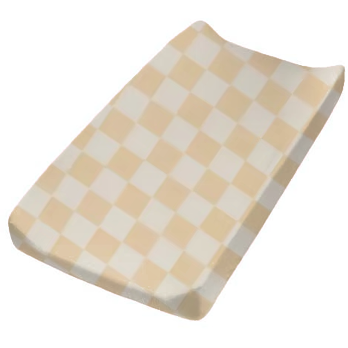 Butter Yellow Checkered Changing Pad Cover