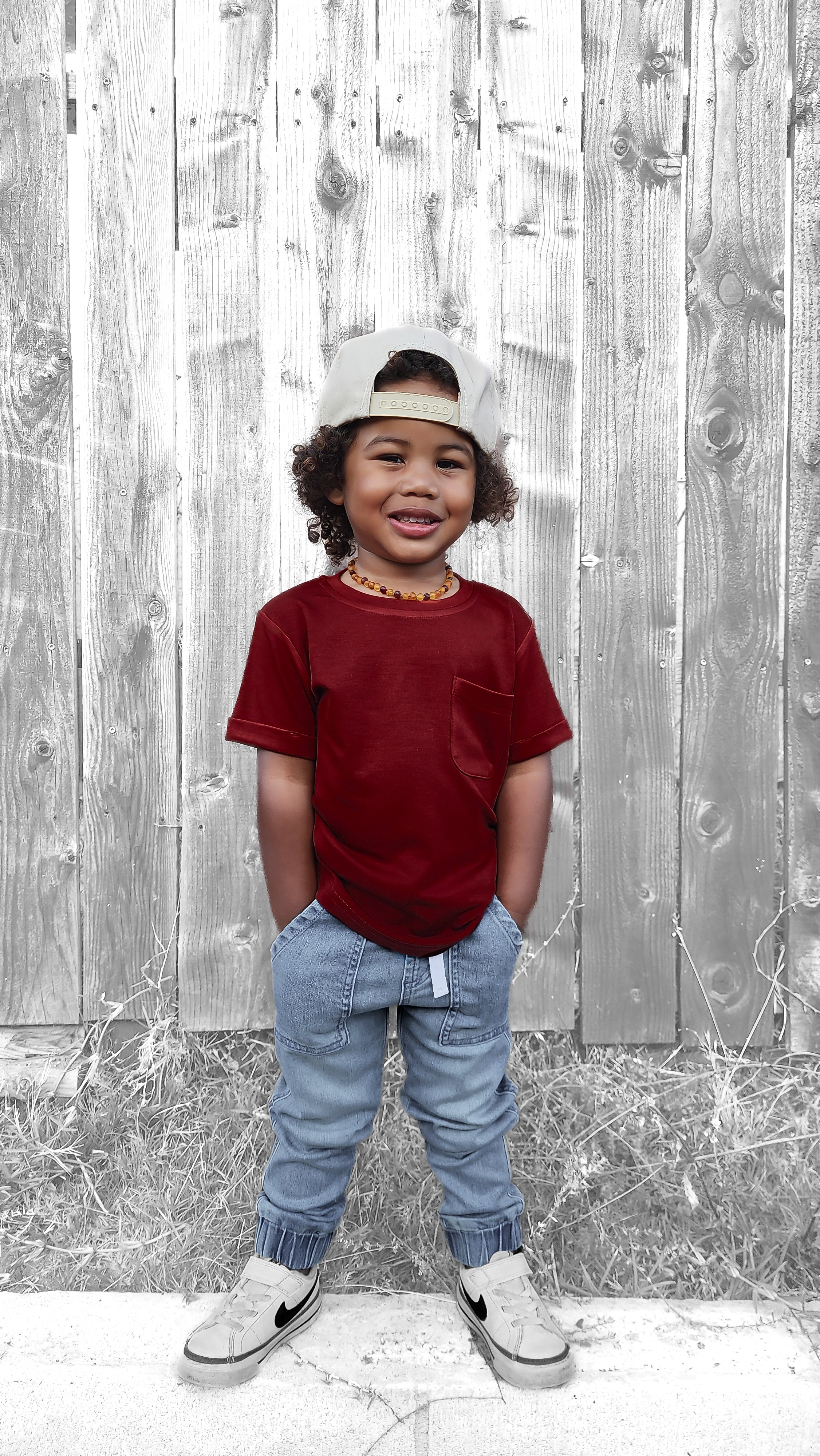 Bamboo Pocket Tee - Wine