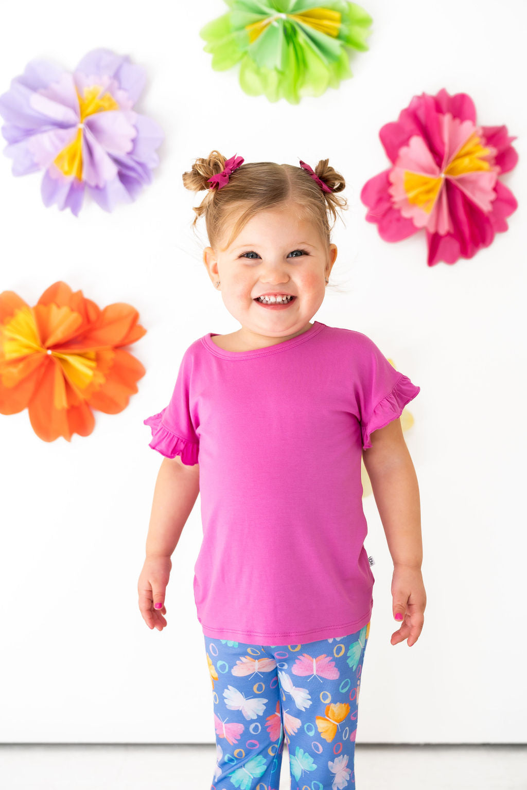 Korrie Pink Bamboo Ruffle Tee