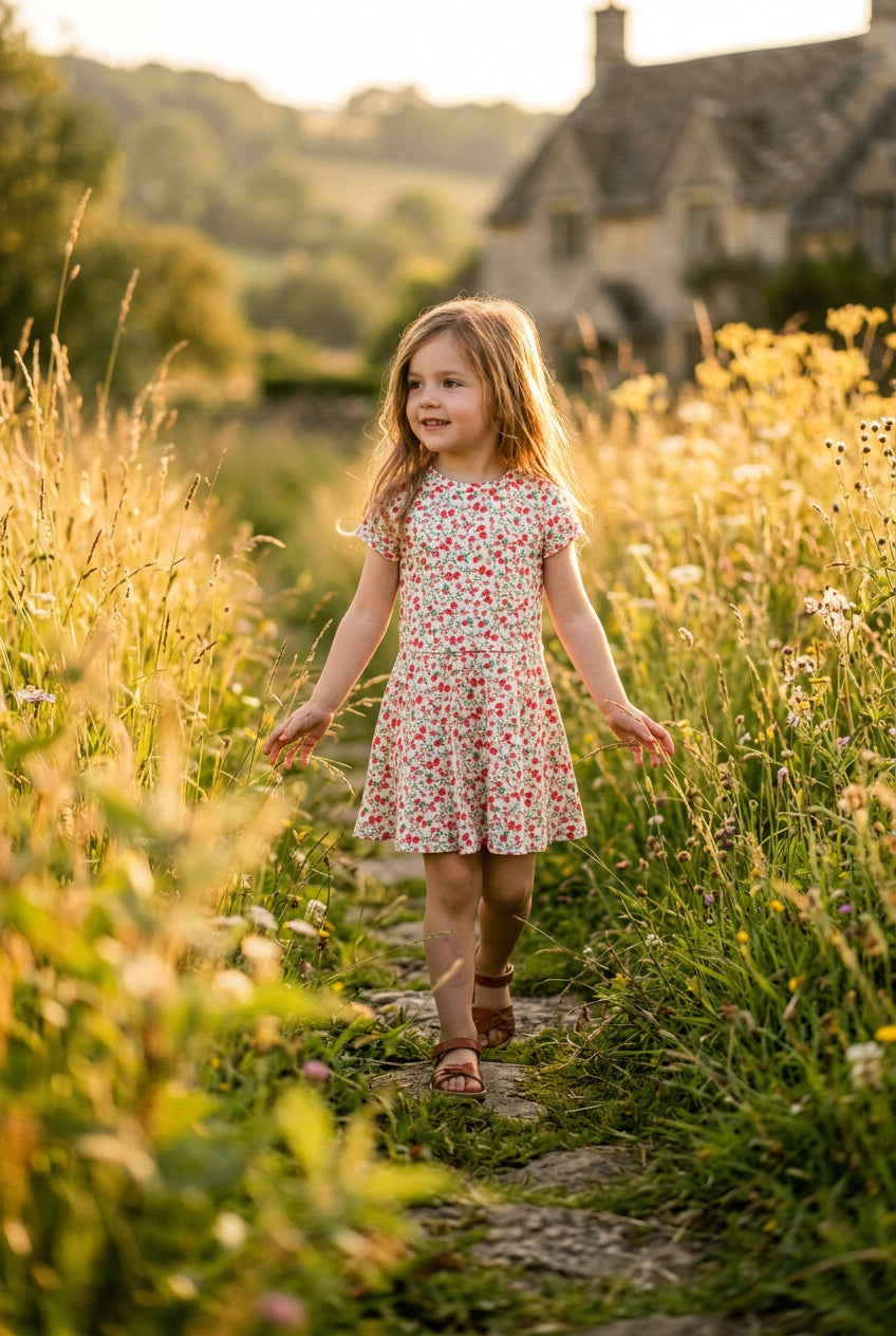 Tweenstyle By Stoopher - Ivory Floral Skater Dress