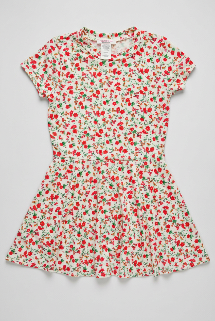 Tweenstyle By Stoopher - Ivory Floral Skater Dress