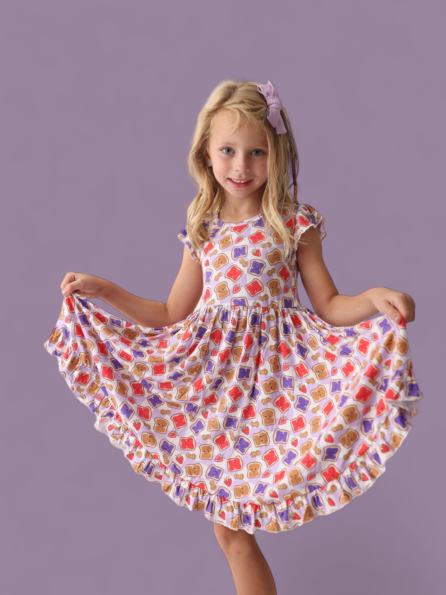 Exclusive Peanut Butter Jelly Time Dream Ruffle Dress