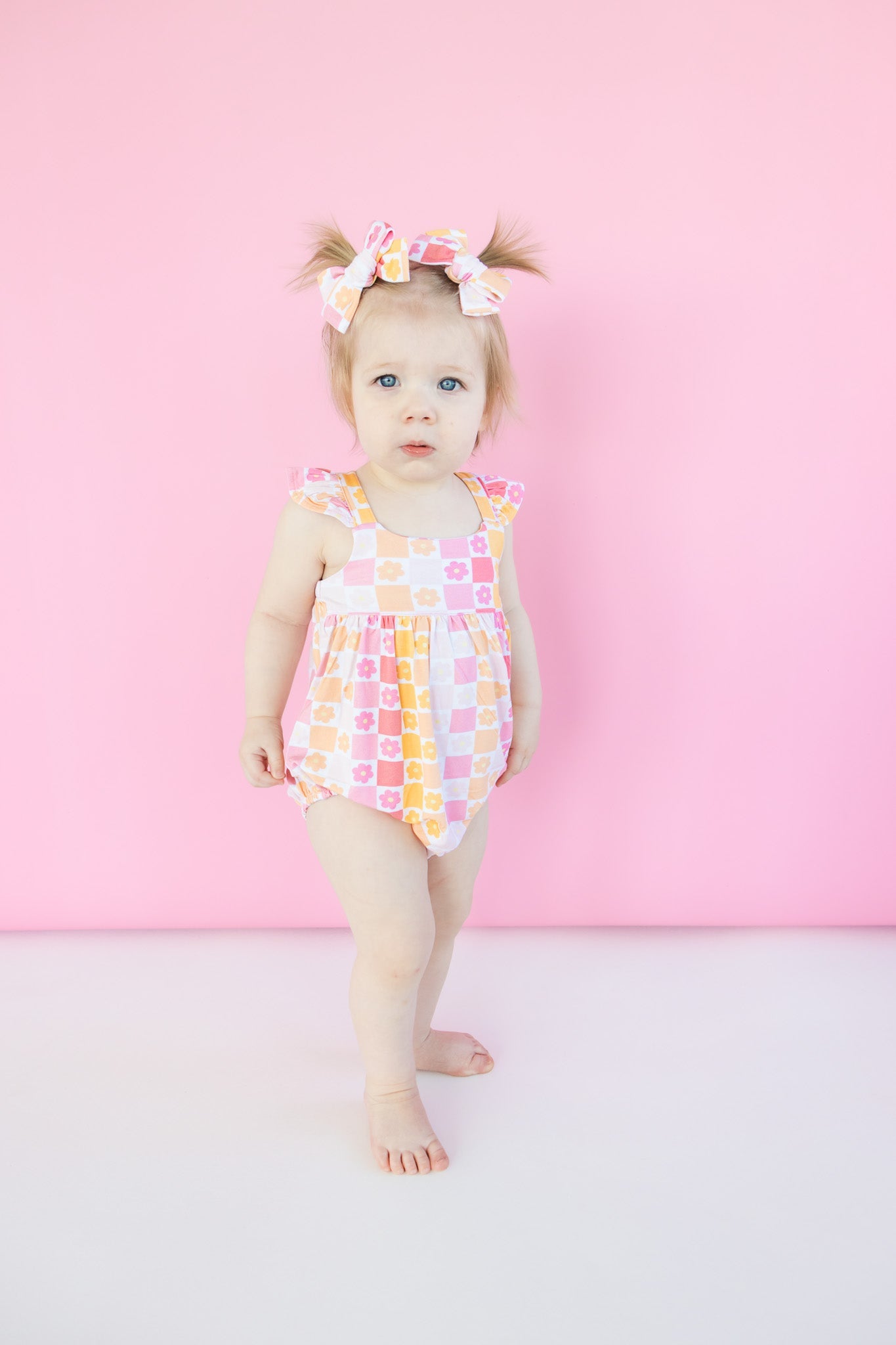 Summer Sunset Checkers Dream Bubble Romper