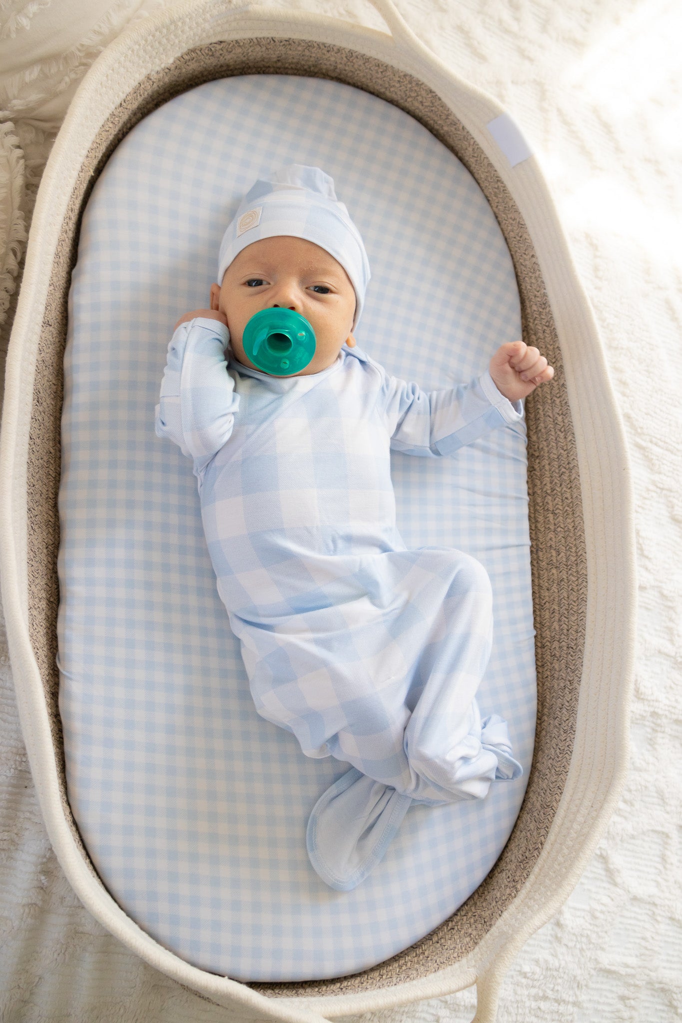 Sunday Picnic, Dusty Blue Knotted Gown Set