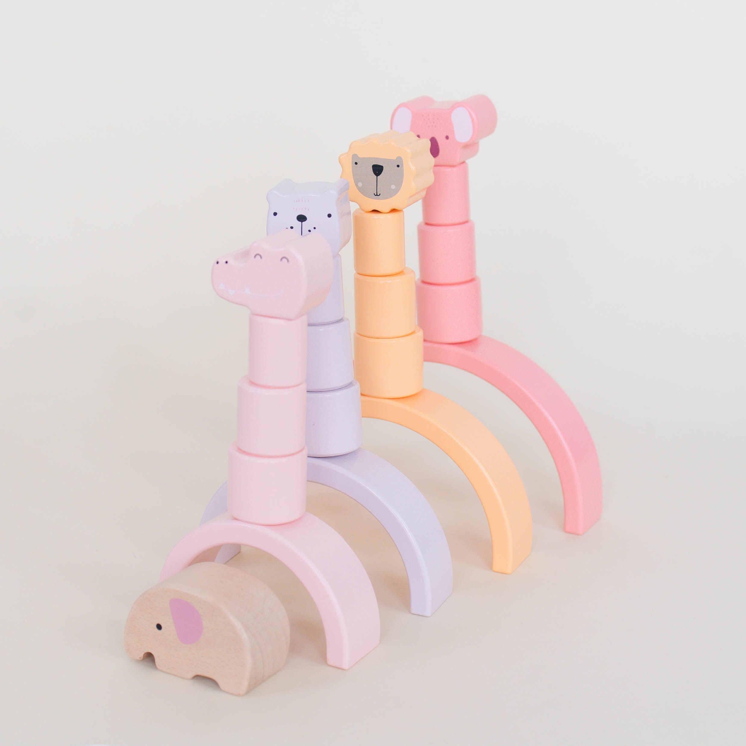 Pink Animal Rainbow Stacking Toy