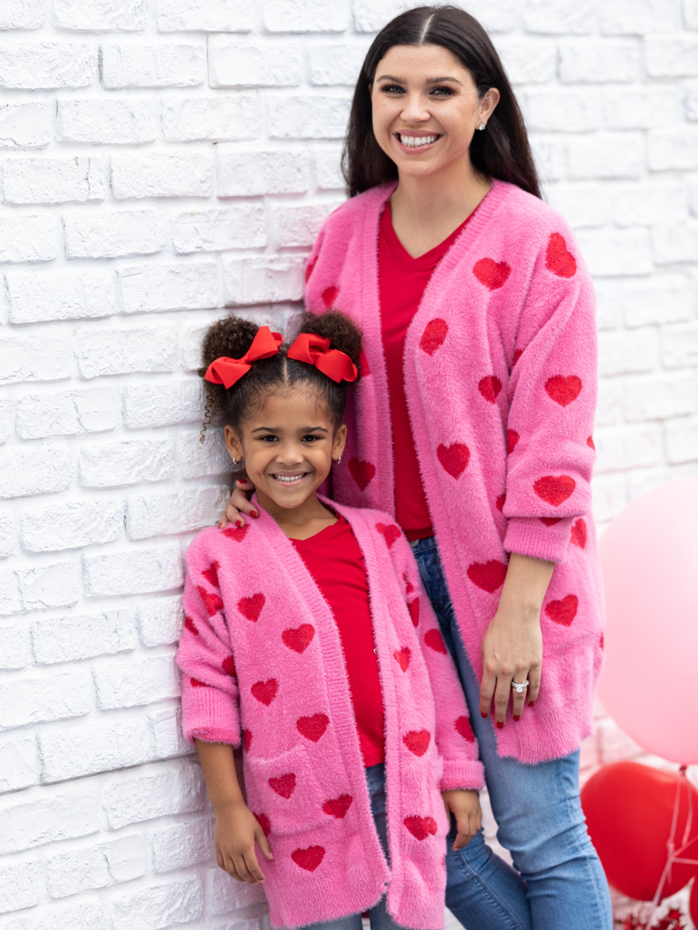 Mommy And Me I Love You Lots Oversized Heart Cardigan