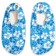 Non-slip Sole, Unisex Baby, Children's Sea Shoes, Pool Booties, Blue Flower