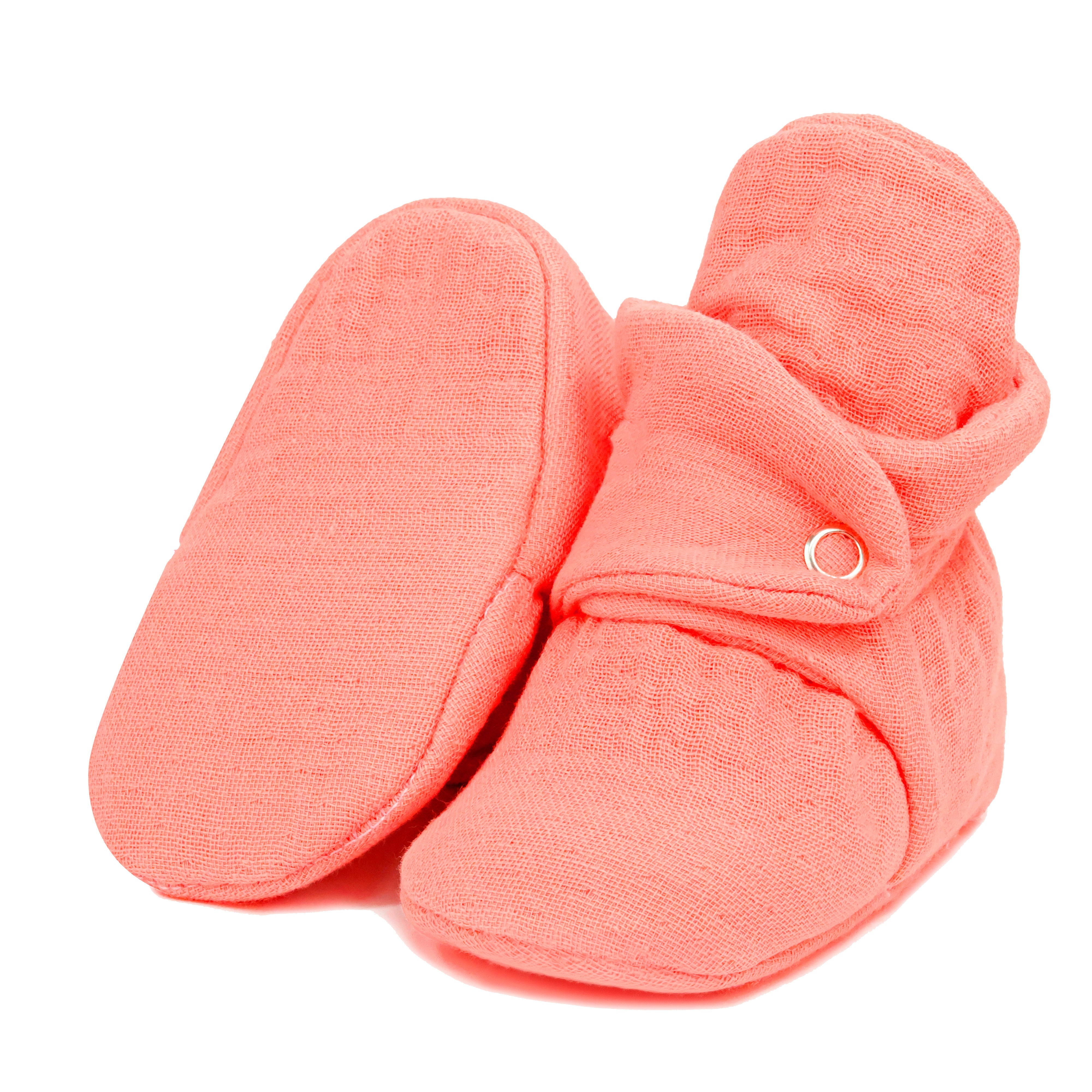 Muslin Stay On Baby Booties Dustyrose