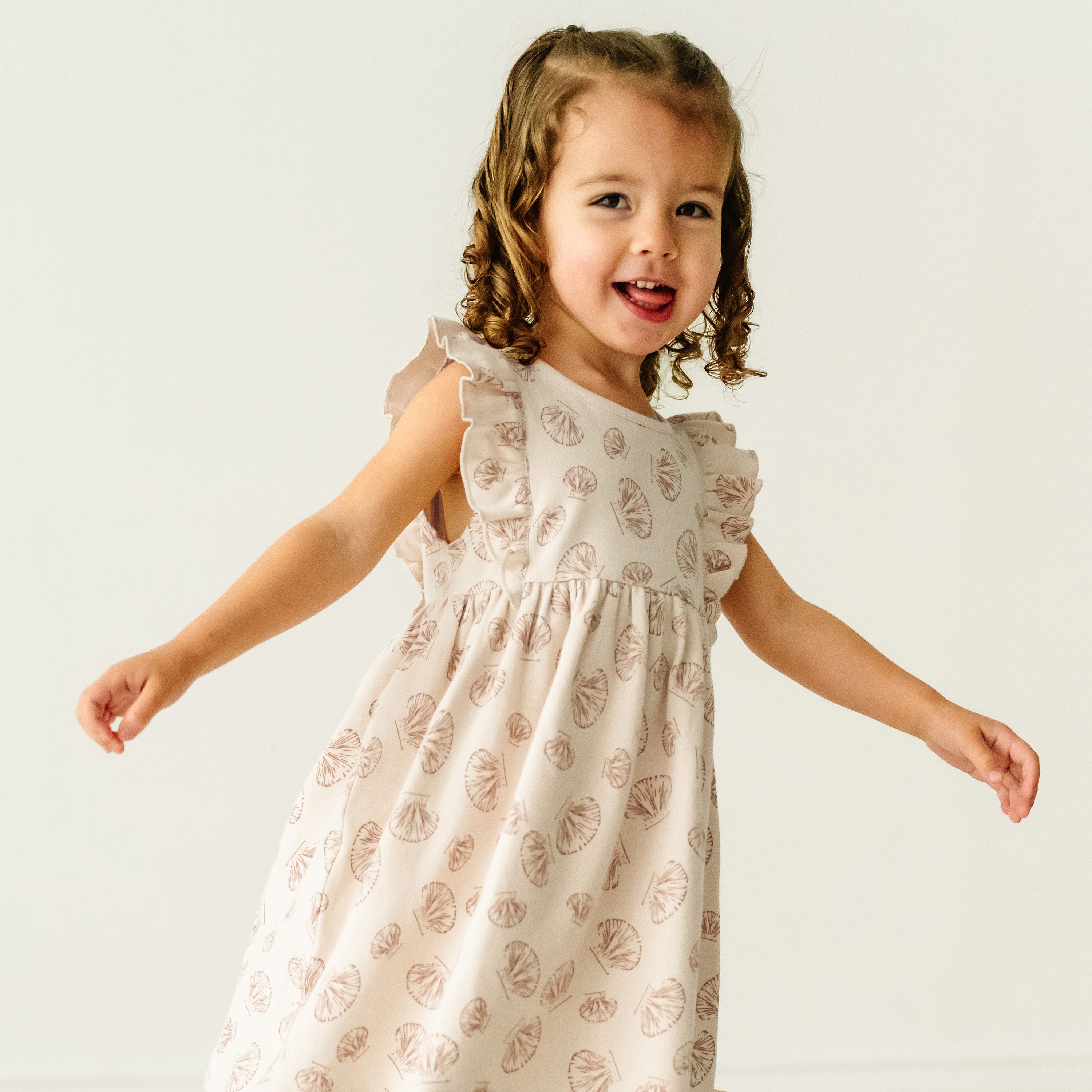 Organic Flutter Dress - Seashells