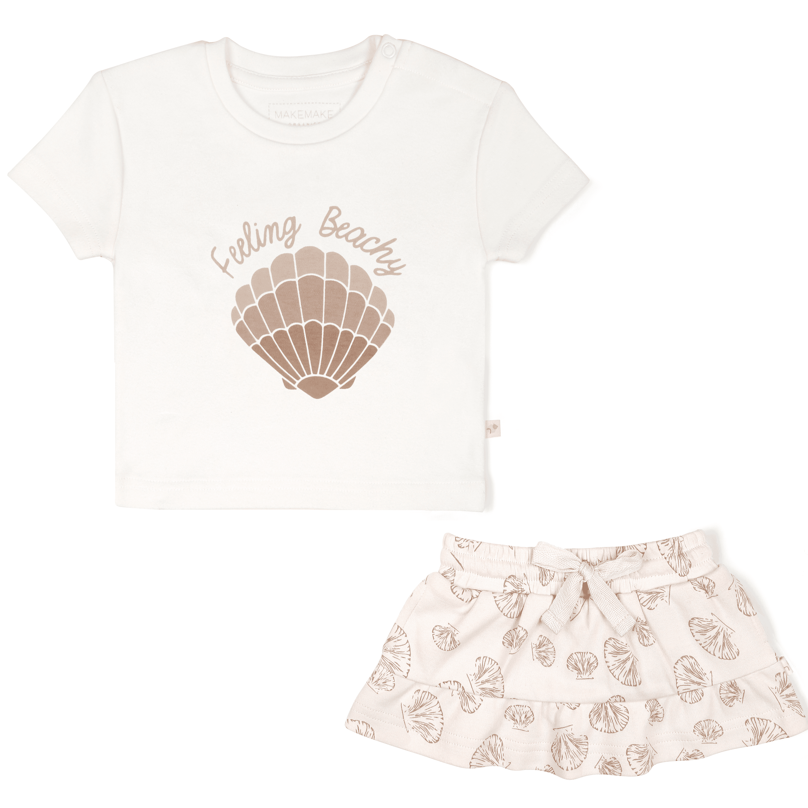 Boxy Tee And Skort Set - Seashells