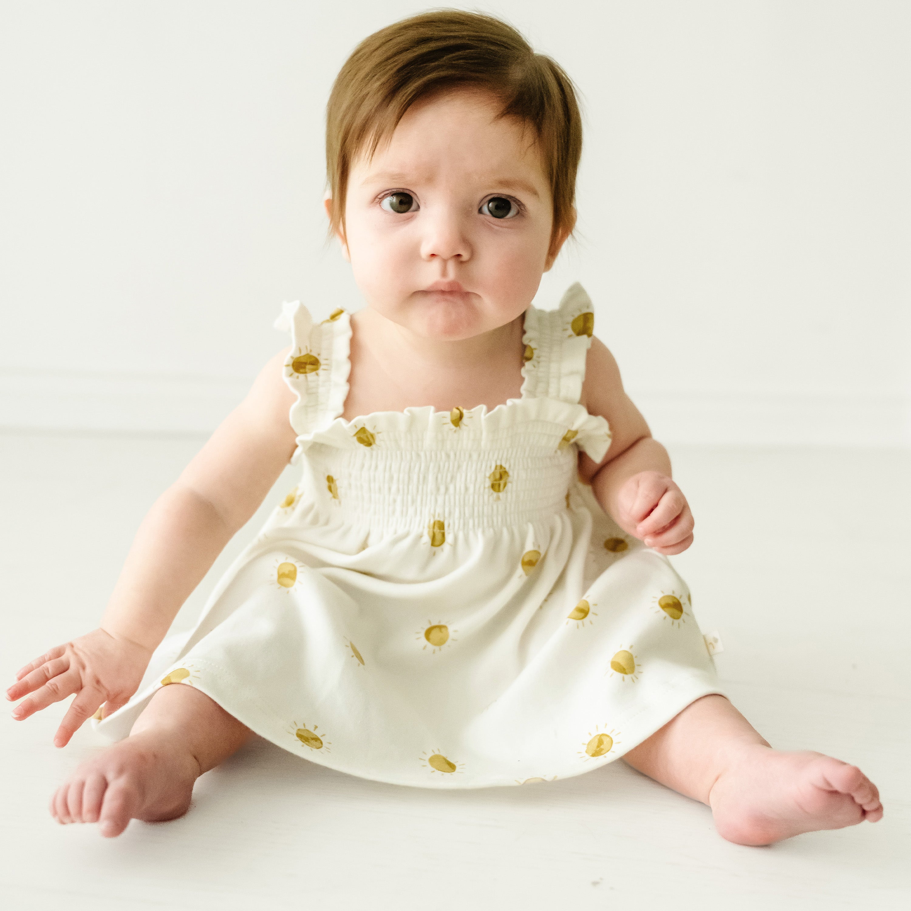 Organic Smocked Dress - Sunshine