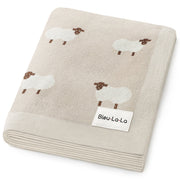 Sheep Knit Receiving Baby Blanket