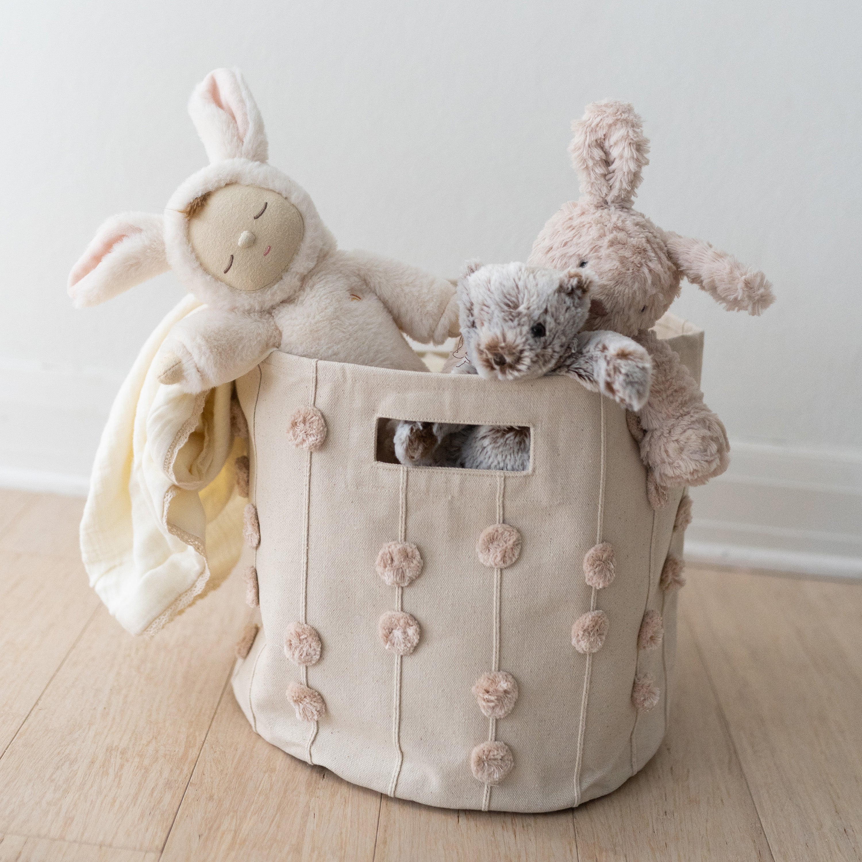 Storage Basket Pompom Blush Oat